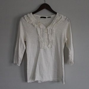 3/4 Sleeve Ruffle Top